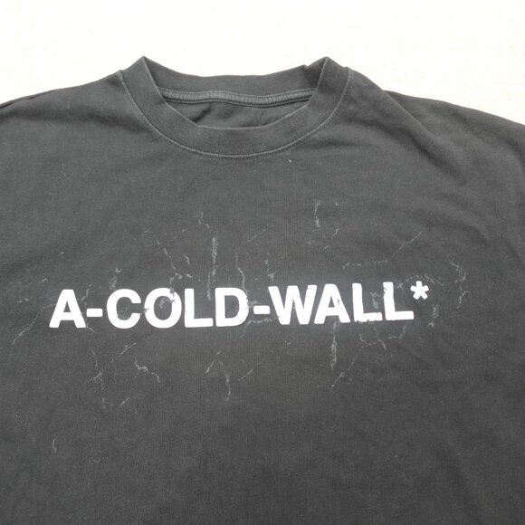 ACW A Cold Wall Shirt Medium Black Spellout Made in Portugal - Picture 2 of 8